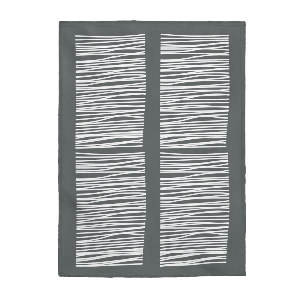 Dark Gray Abstract Lines Plush Blanket Throw - Shopping Warriors