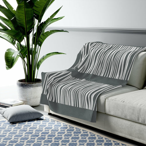 Dark Gray Abstract Lines Plush Blanket Throw - Shopping Warriors