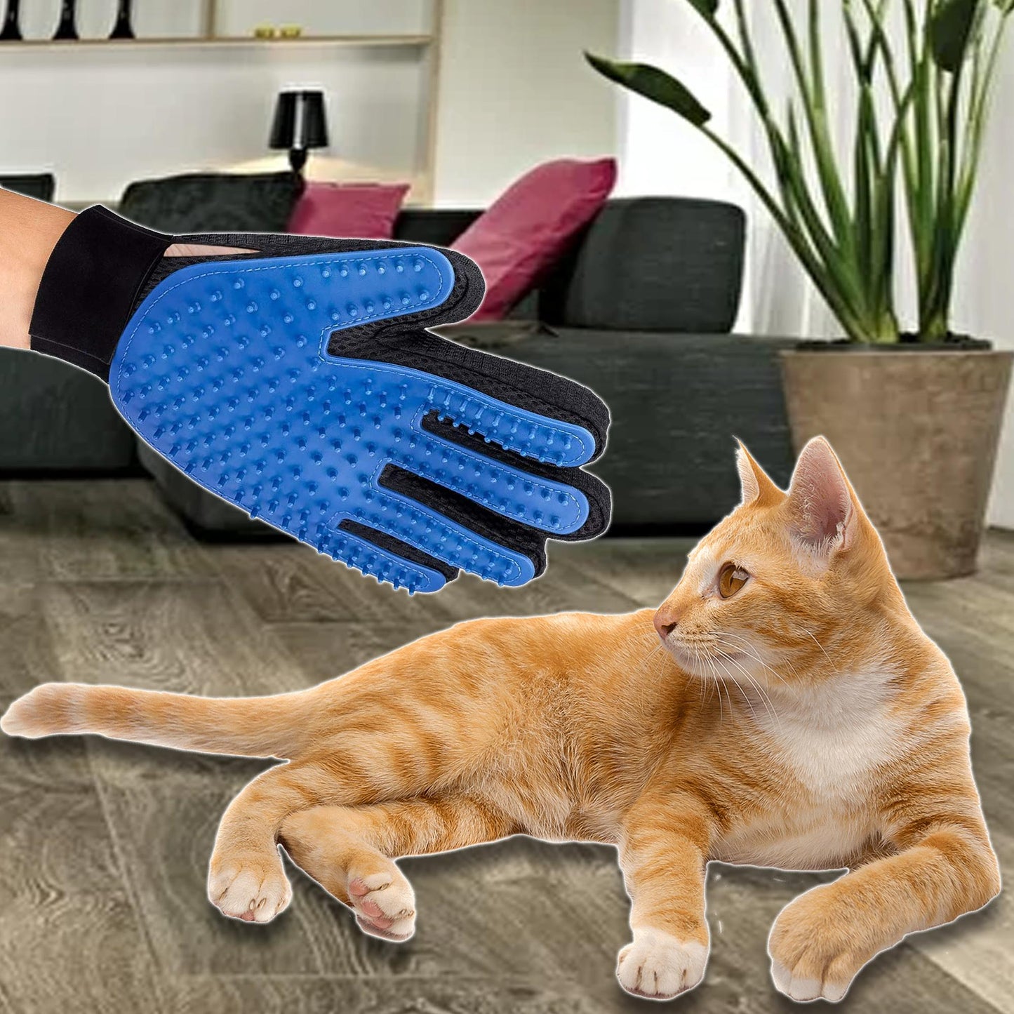 Pet Grooming Gloves Dog Brush Mitts Deshedding Hair Removal Massage - Shopping Warriors