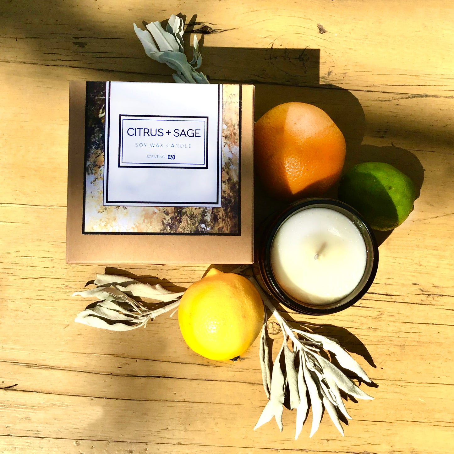 Citrus + Sage Soy Wax Candle - Shopping Warriors