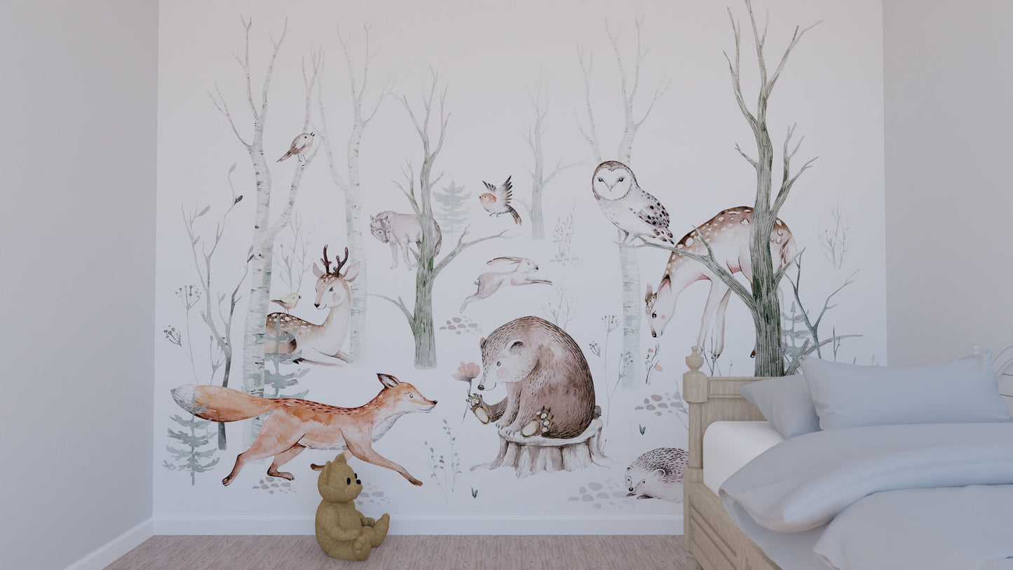Animals In The Forest Wallpaper