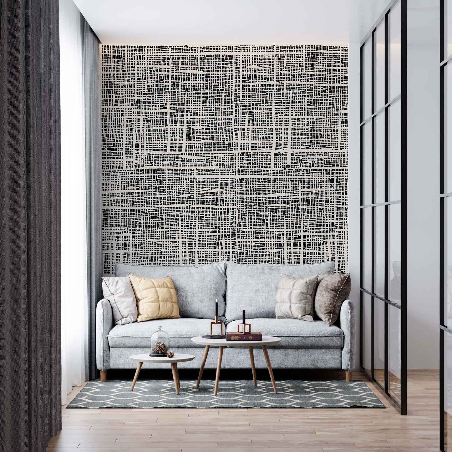 Black And Beige Plaid wallpaper