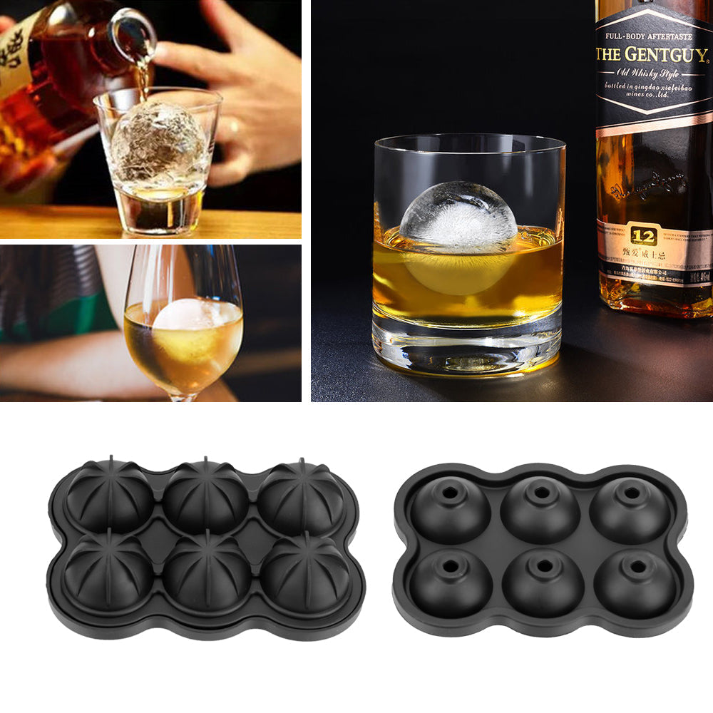 Large Ice Cube Maker Silicone Mold 6 Cell Ice Ball - Shopping Warriors