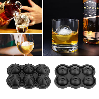 Large Ice Cube Maker Silicone Mold 6 Cell Ice Ball - Shopping Warriors