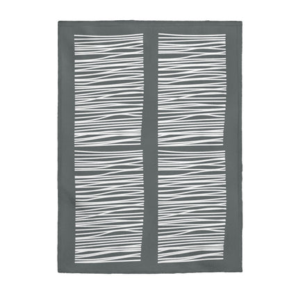 Dark Gray Abstract Lines Plush Blanket Throw - Shopping Warriors