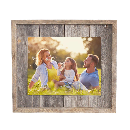 11inchesx14inches Rustic Weathered Gray Picture Frame with Plexiglass