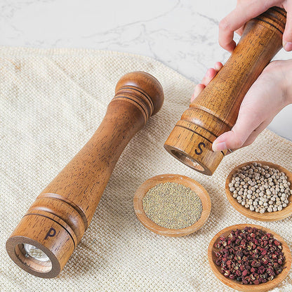 Cooking Salt and Pepper Grinder Hand Movement Wood Pepper Mill Kitchen - Shopping Warriors