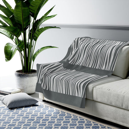 Dark Gray Abstract Lines Plush Blanket Throw - Shopping Warriors