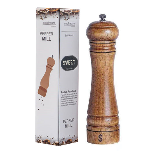 Cooking Salt and Pepper Grinder Hand Movement Wood Pepper Mill Kitchen - Shopping Warriors