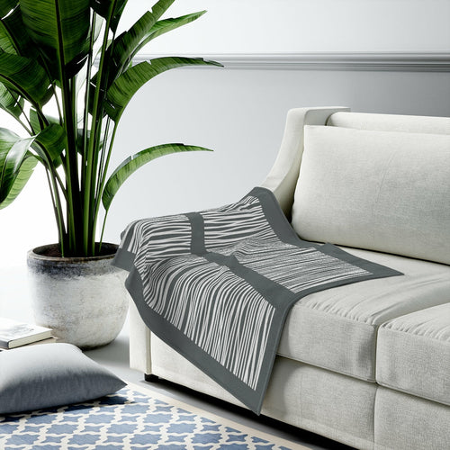 Dark Gray Abstract Lines Plush Blanket Throw - Shopping Warriors