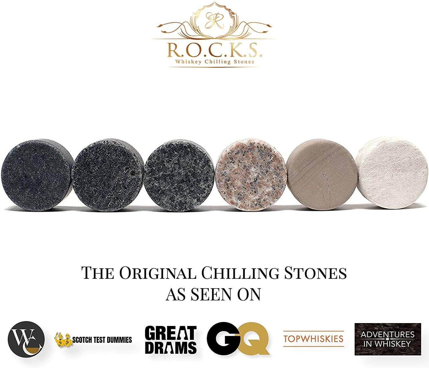 Whiskey Chilling Stones Gift Set With 2 Twist Crystal Glasses - Shopping Warriors