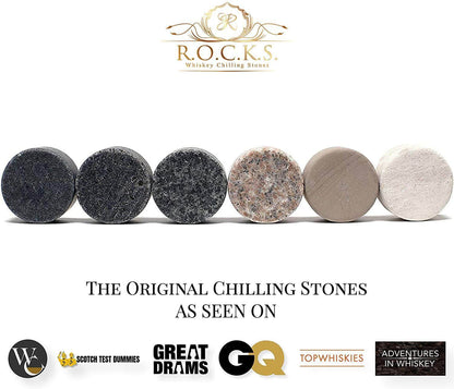 Whiskey Chilling Stones Gift Set With 2 Twist Crystal Glasses - Shopping Warriors