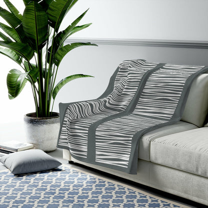 Dark Gray Abstract Lines Plush Blanket Throw - Shopping Warriors
