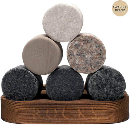 Whiskey Chilling Stones Gift Set With 2 Twist Crystal Glasses - Shopping Warriors