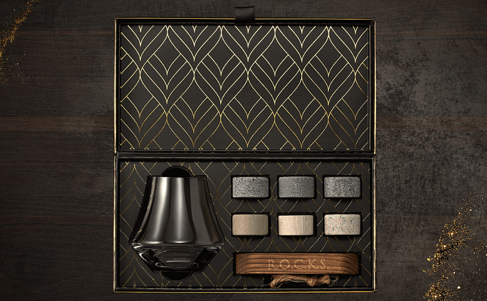 Whiskey Stones & Crystal Nosing Tasting Glass Gift Set - Shopping Warriors