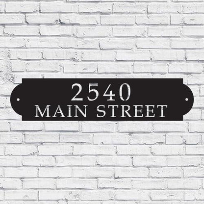 Metal House Address Sign - Horizontal Style 3 - Shopping Warriors