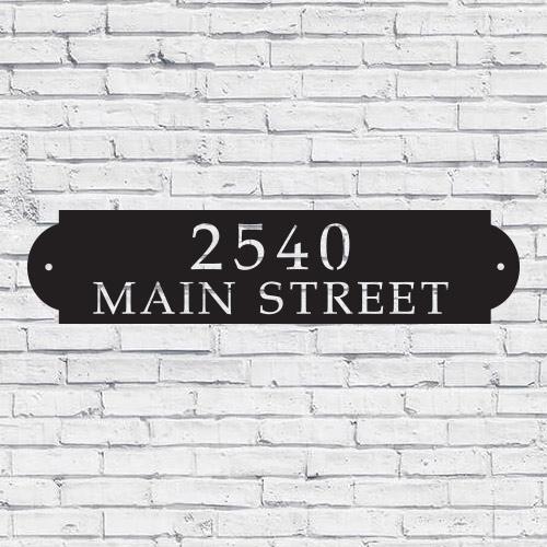 Metal House Address Sign - Horizontal Style 3 - Shopping Warriors