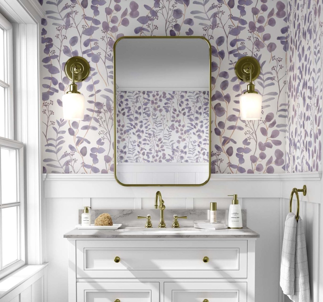 Lilac Eucalyptus Leaves Wallpaper