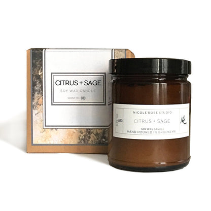 Citrus + Sage Soy Wax Candle - Shopping Warriors