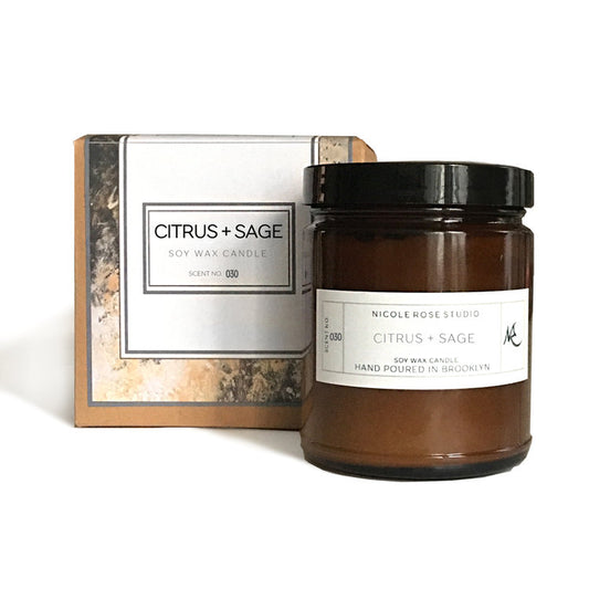 Citrus + Sage Soy Wax Candle - Shopping Warriors