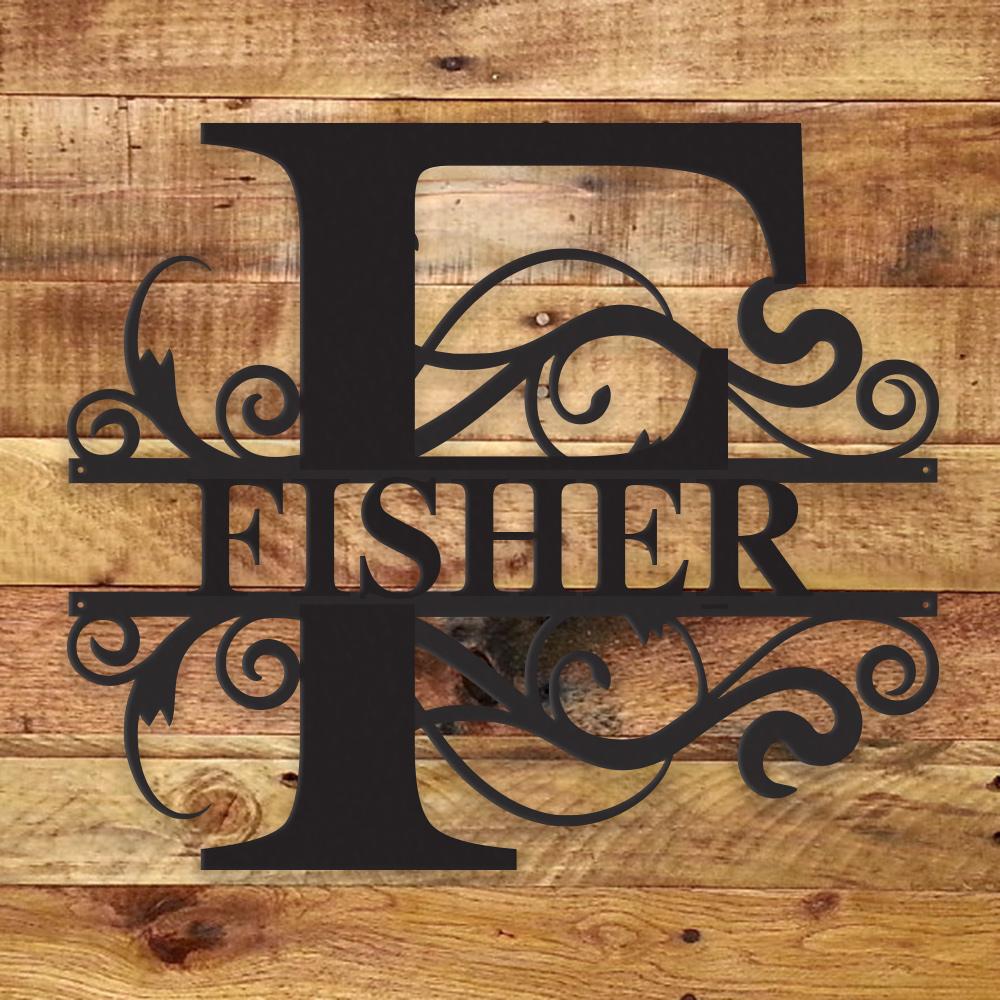 Fancy Monogram - Metal Wall Art/Decor - Shopping Warriors