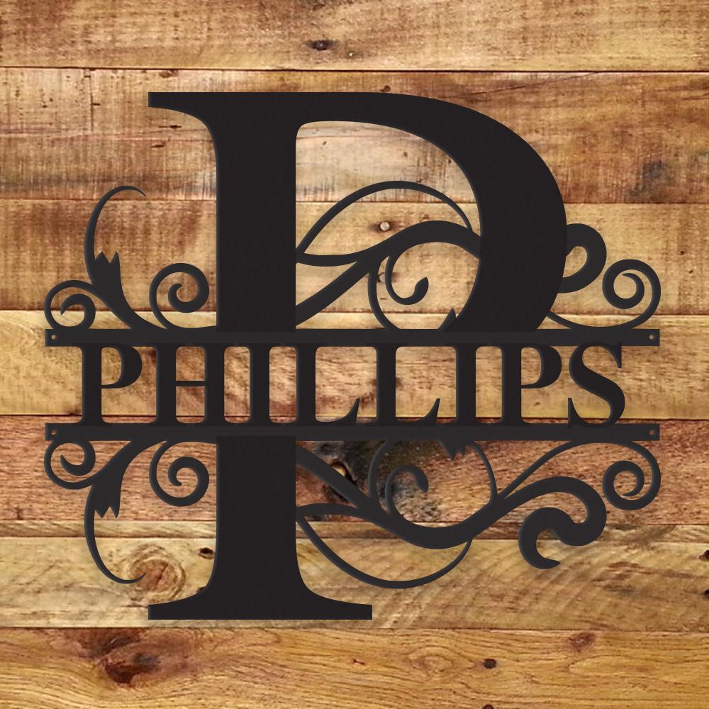 Fancy Monogram - Metal Wall Art/Decor - Shopping Warriors