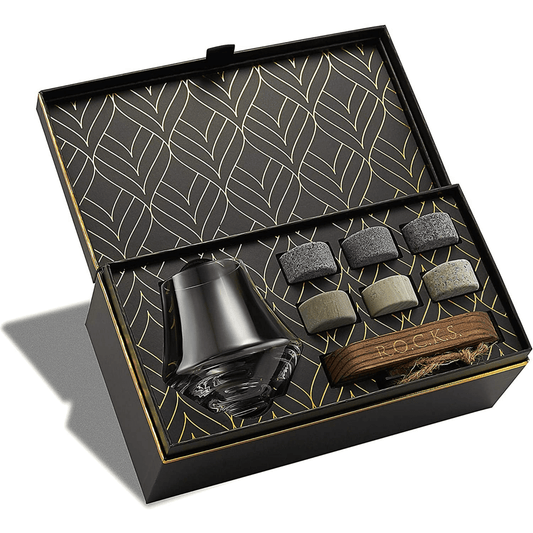 Whiskey Stones & Crystal Nosing Tasting Glass Gift Set - Shopping Warriors