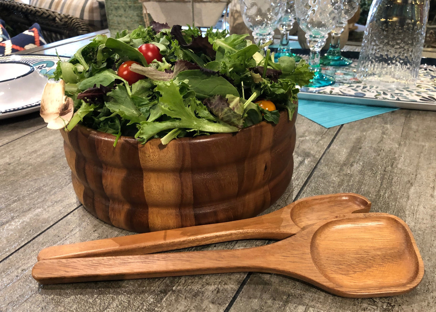 Salad Bowl with Servers - Shopping Warriors
