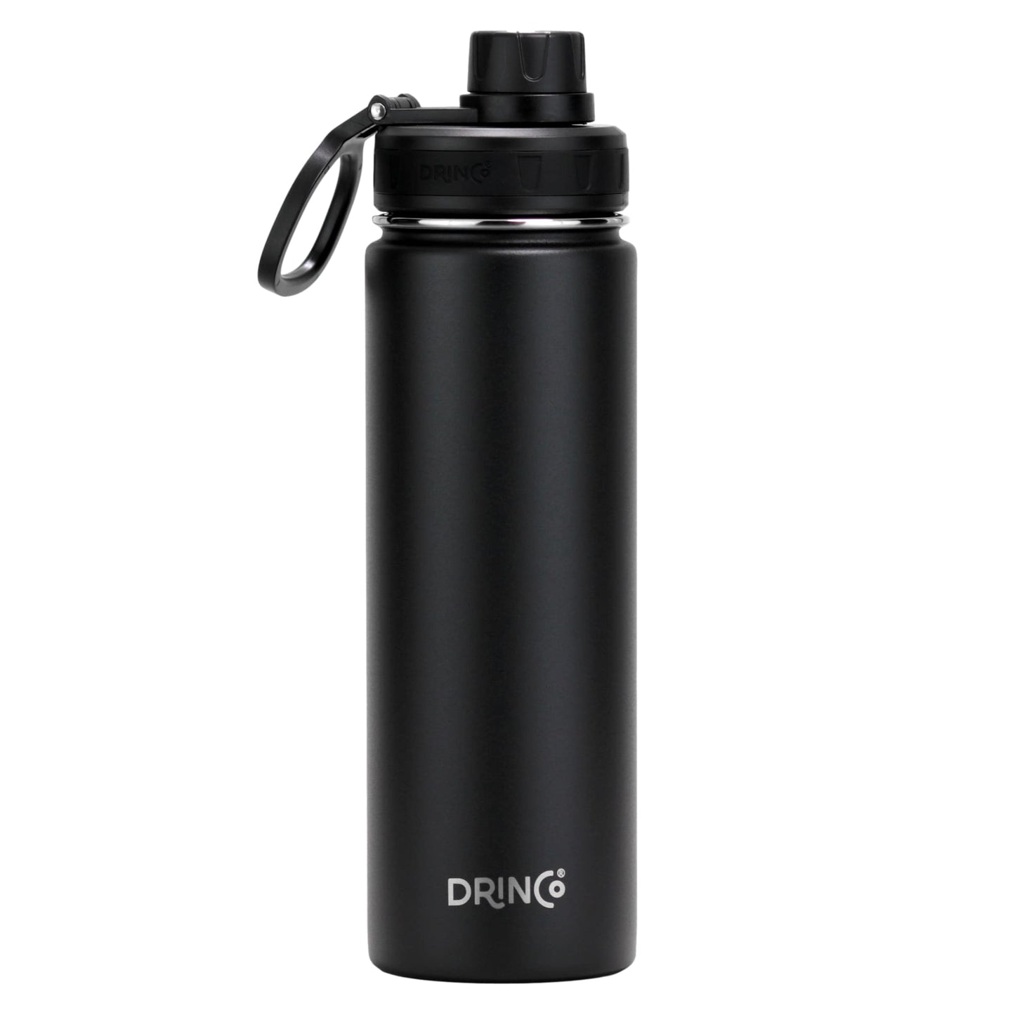 DRINCO® 22oz Stainless Steel Sport Water Bottle - Black - Shopping Warriors