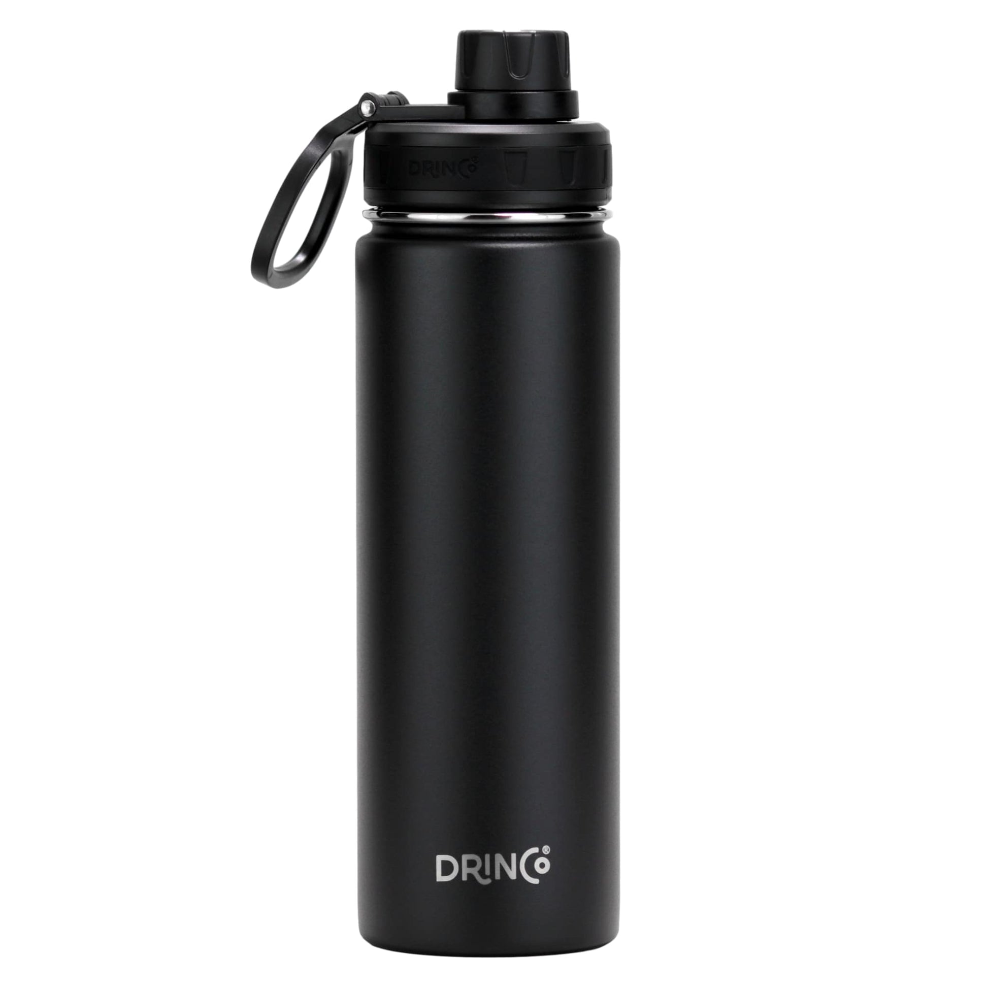 DRINCO® 22oz Stainless Steel Sport Water Bottle - Black - Shopping Warriors