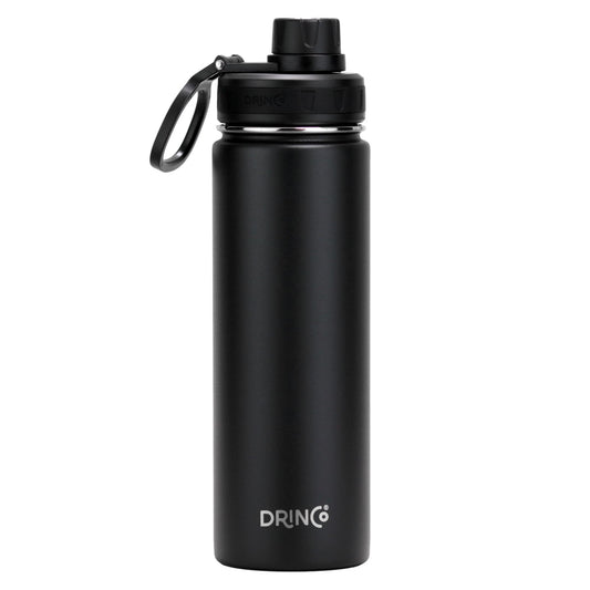 DRINCO® 22oz Stainless Steel Sport Water Bottle - Black - Shopping Warriors