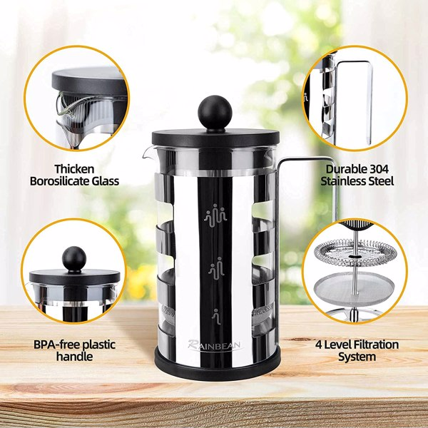 Stainless Steel 600 ml French Press Coffee Maker - Shopping Warriors