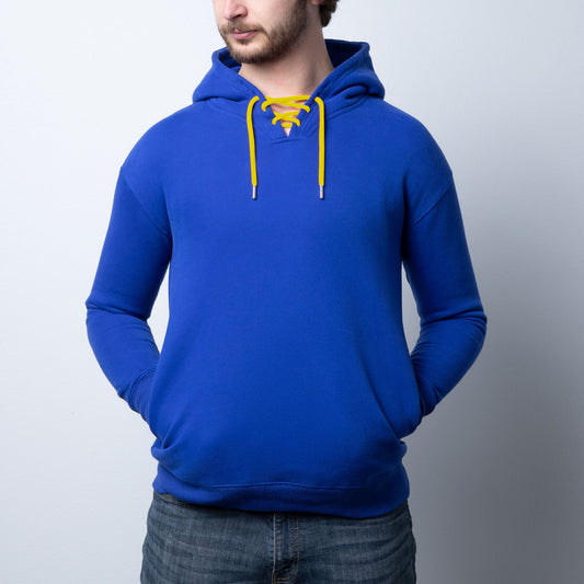 UORdesign Royal Blue Hoodie with Colored drawstrings, Pullover sweatshirts