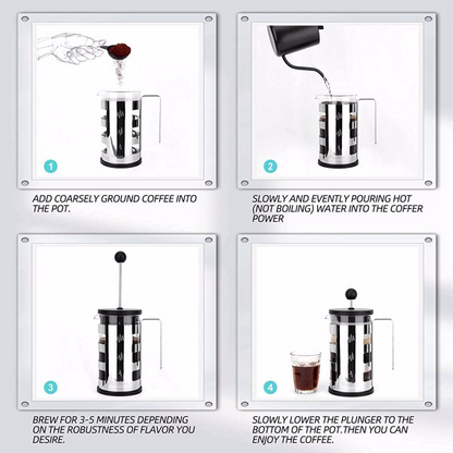 Stainless Steel 600 ml French Press Coffee Maker - Shopping Warriors