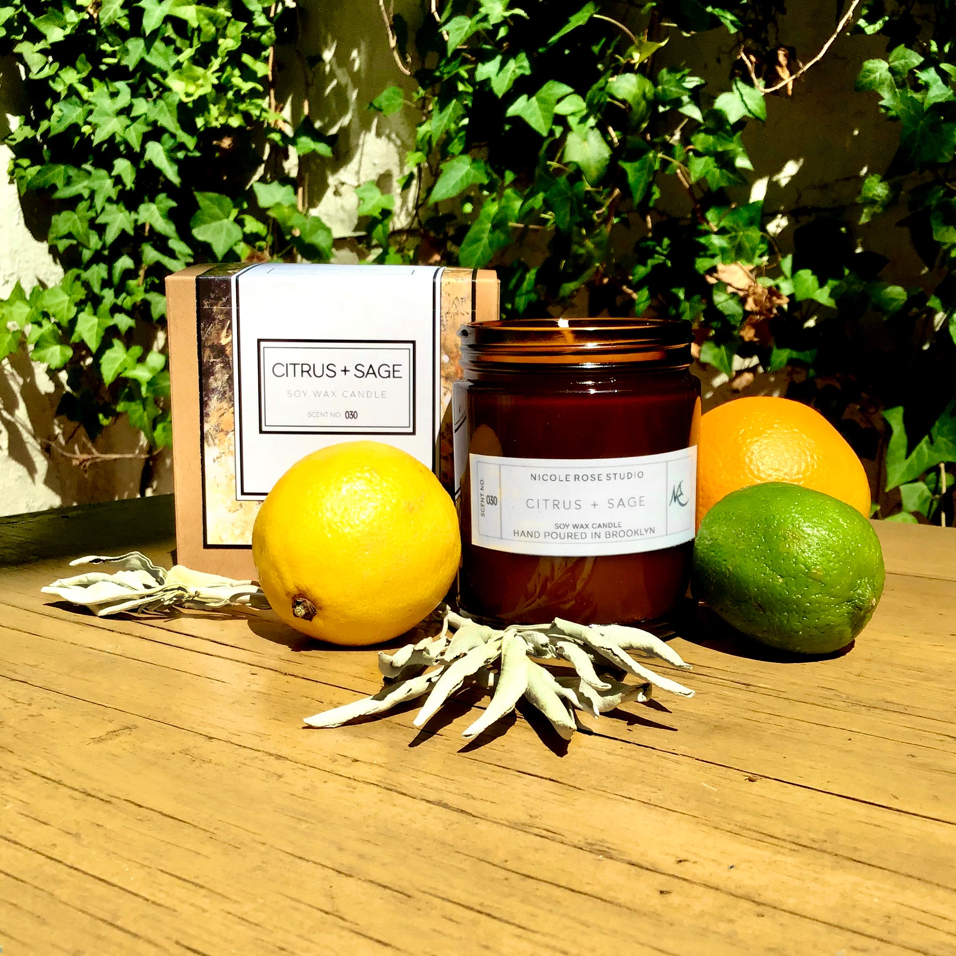 Citrus + Sage Soy Wax Candle - Shopping Warriors