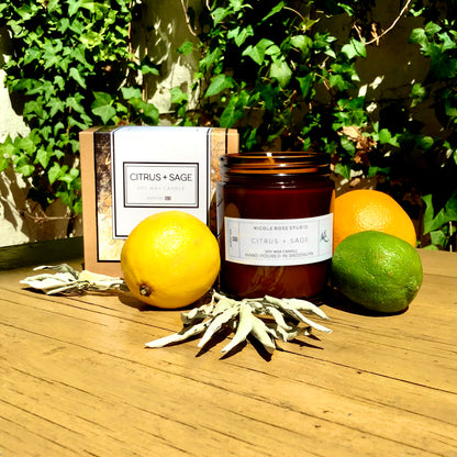 Citrus + Sage Soy Wax Candle - Shopping Warriors