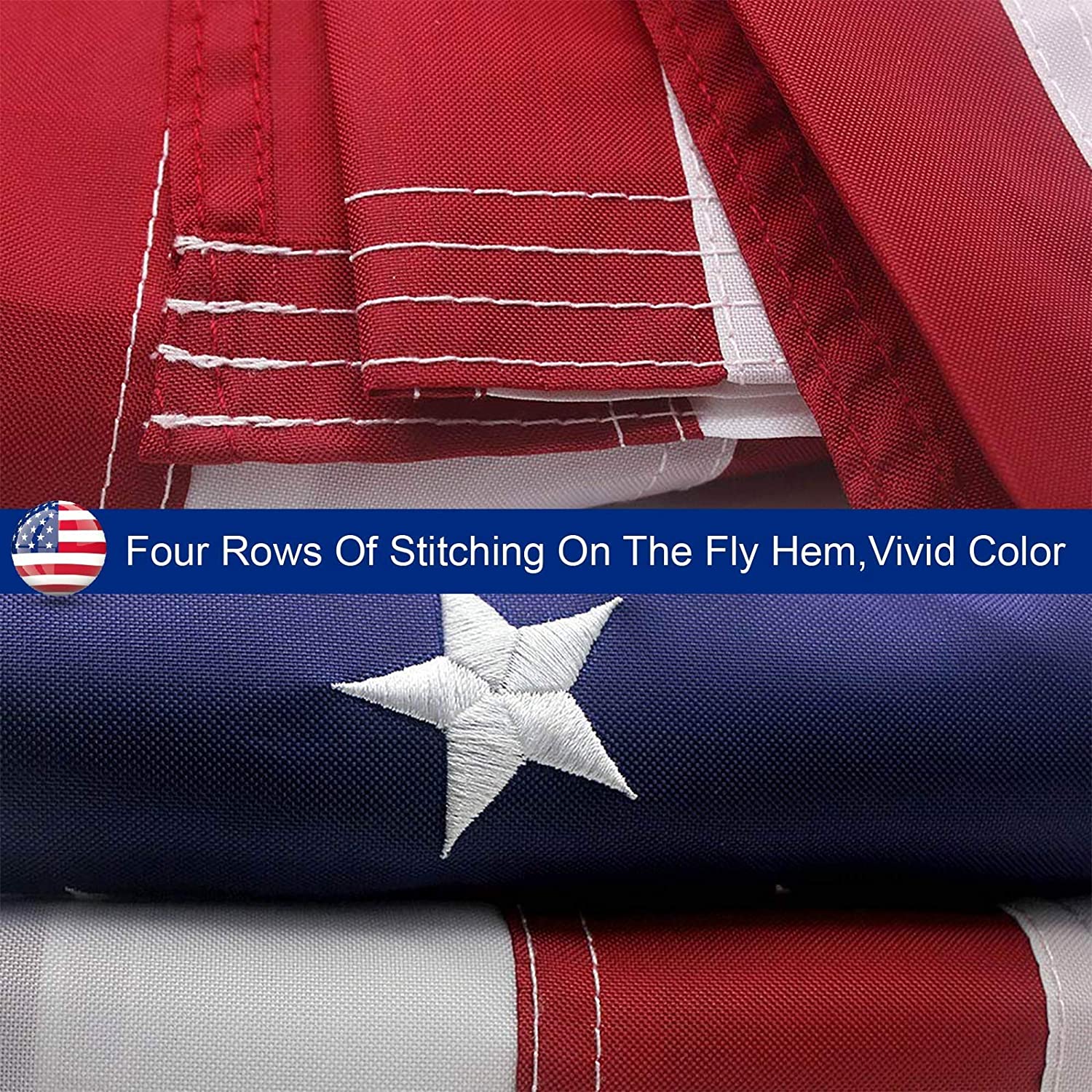 American Flag Outdoor Heavy Duty Embroidered Stars USA Flag - Shopping Warriors