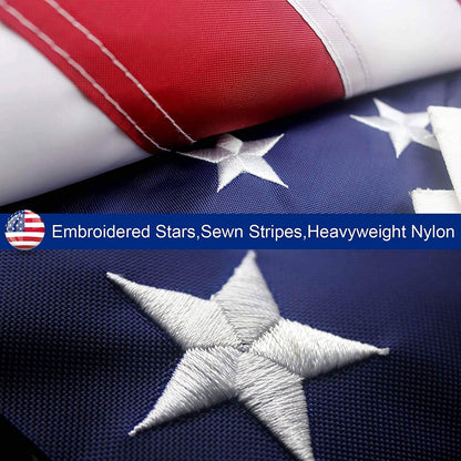 American Flag Outdoor Heavy Duty Embroidered Stars USA Flag - Shopping Warriors