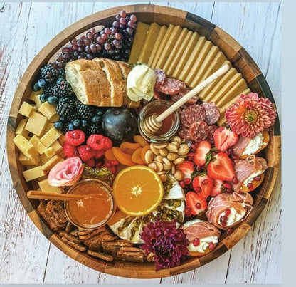 Round Wood Charcuterie Tray - Modern Kitchen Essentials 2024