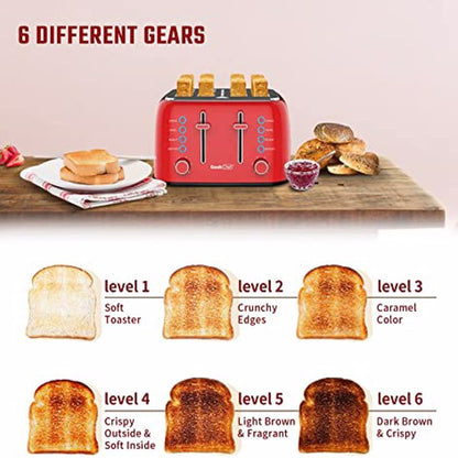Retro Toaster Extra Wide Slot Independent temperature control Toaster - Shopping Warriors