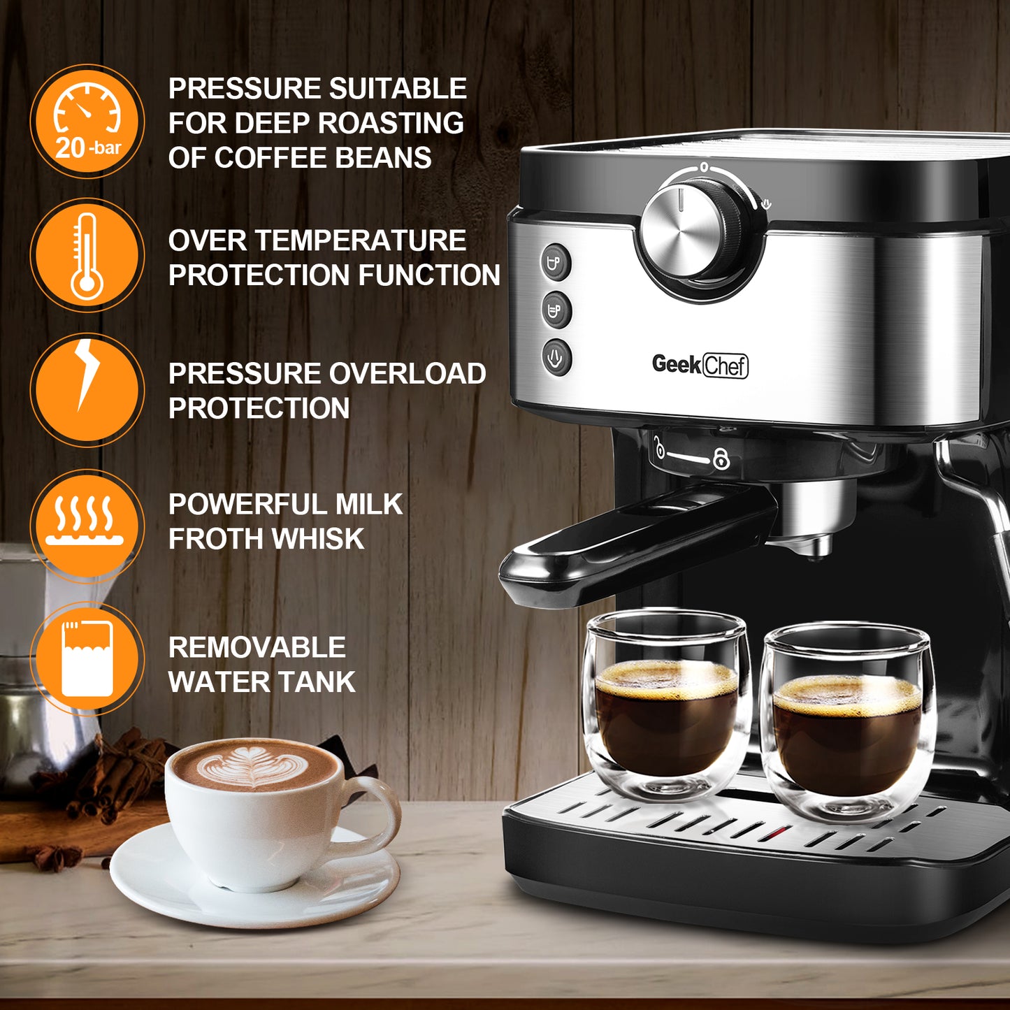 Espresso Machine 20 Bar Coffee Maker Machine - Shopping Warriors