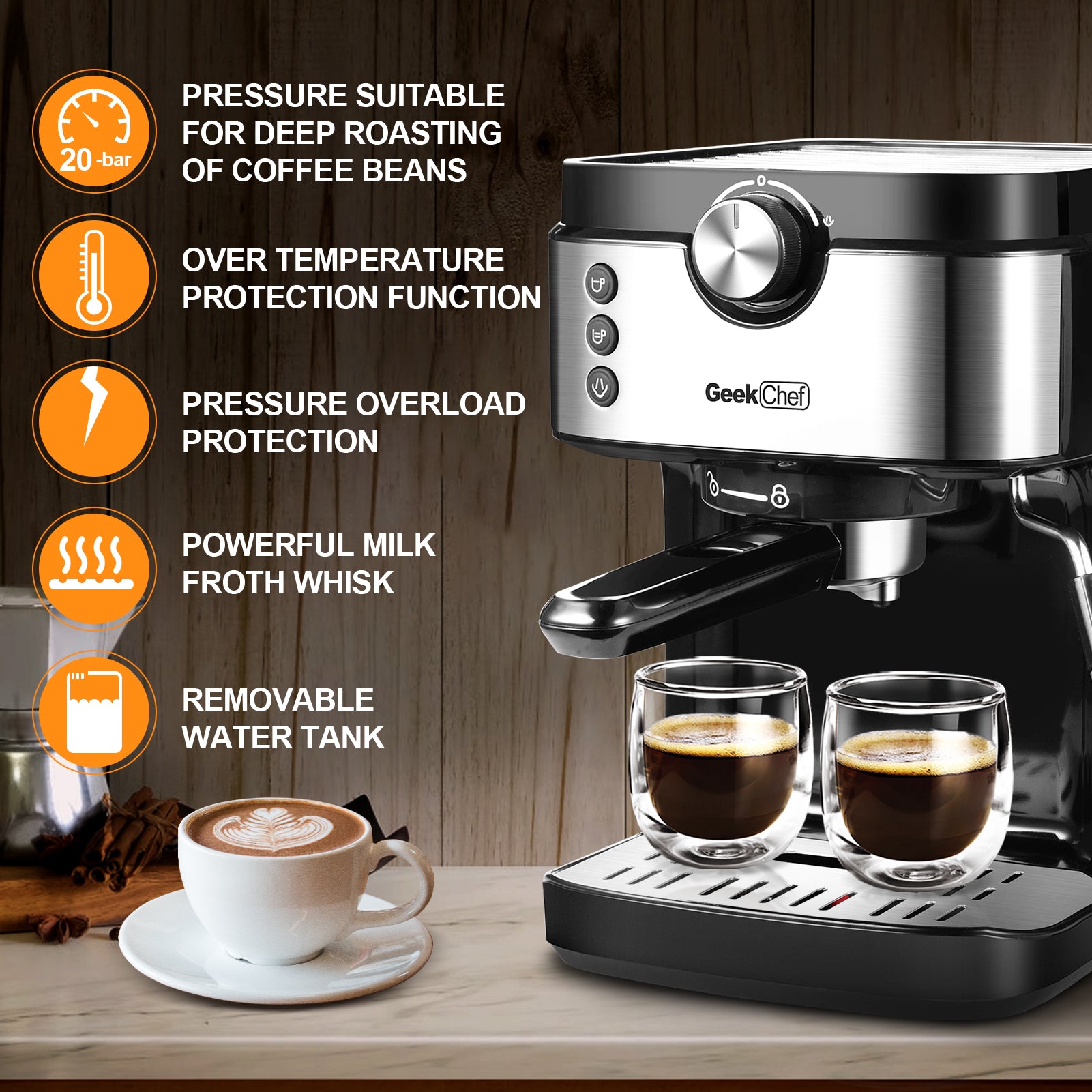 Espresso Machine 20 Bar Coffee Maker Machine - Shopping Warriors