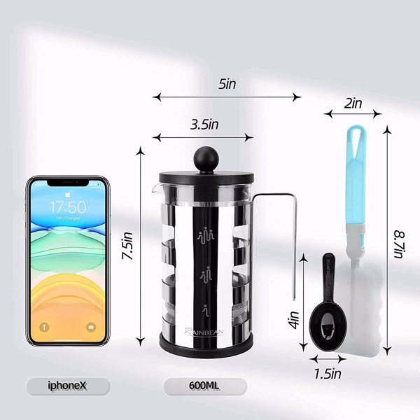 Stainless Steel 600 ml French Press Coffee Maker - Shopping Warriors