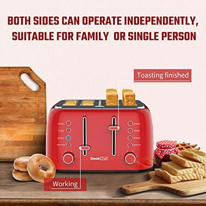 Retro Toaster Extra Wide Slot Independent temperature control Toaster - Shopping Warriors