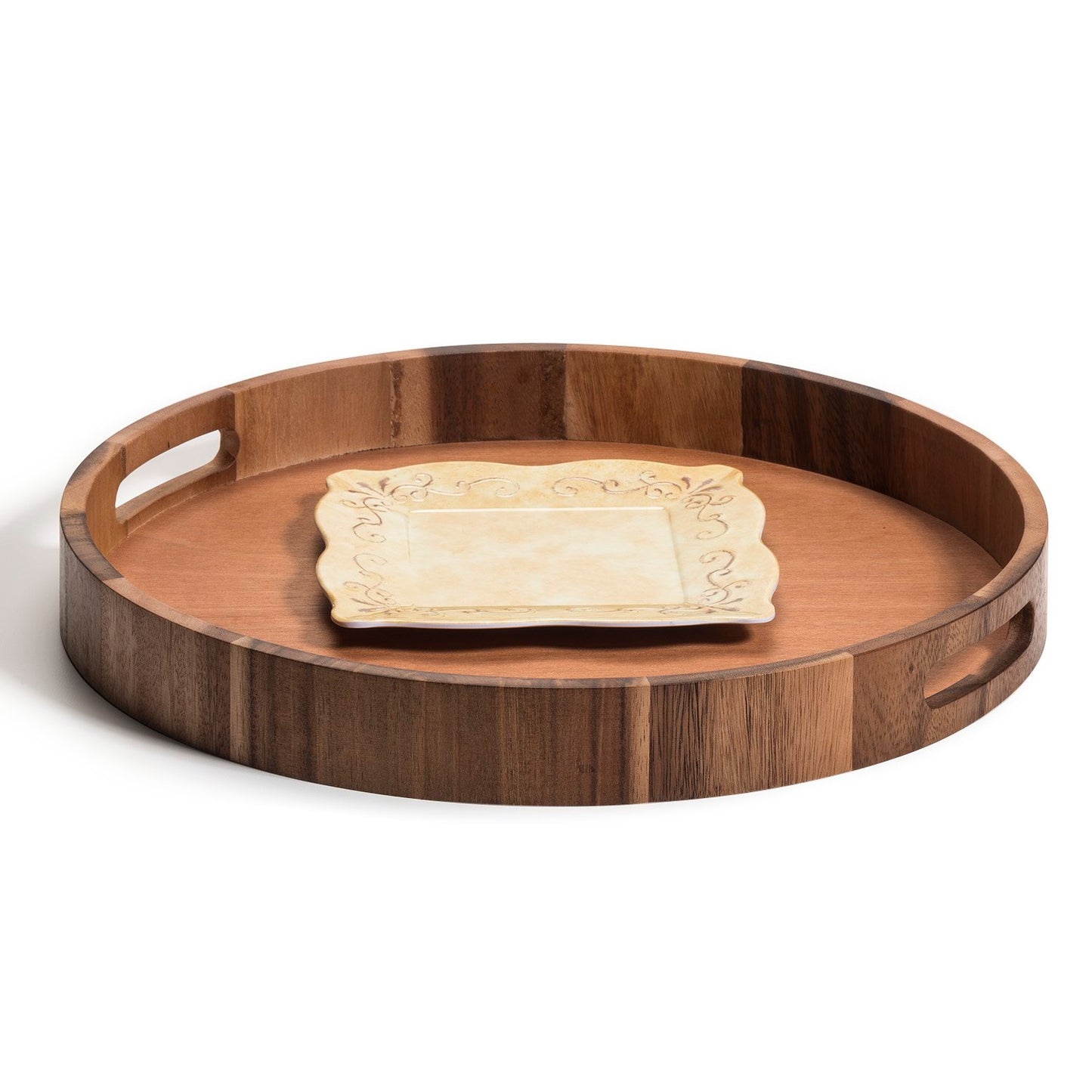 Round Wood Charcuterie Tray - Modern Kitchen Essentials 2024