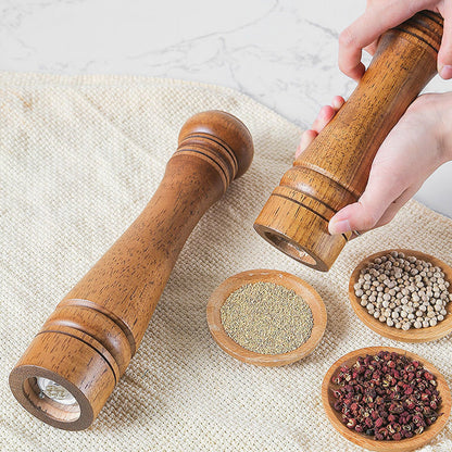 2X Wooden Pepper Grinder Pepper Mill Coarseness Adjustable Peppermill - Shopping Warriors