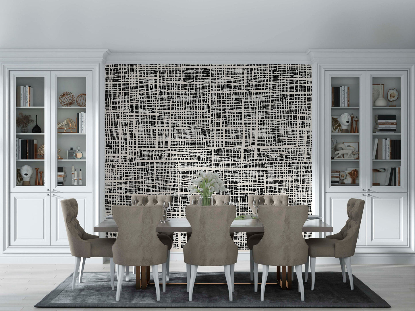 Black And Beige Plaid wallpaper