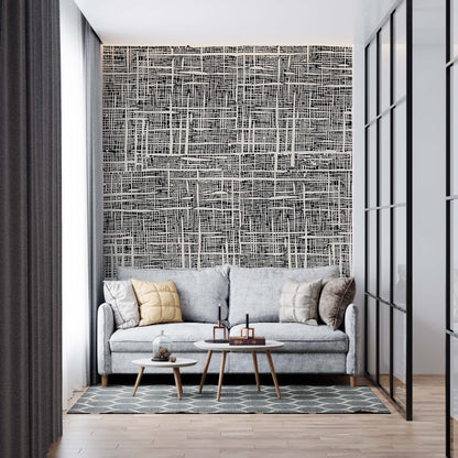 Black And Beige Plaid wallpaper