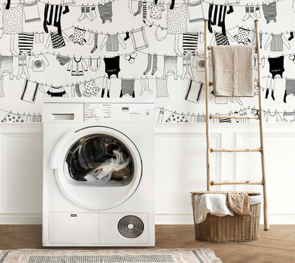 Laundry Drying Clothes Wallpaper