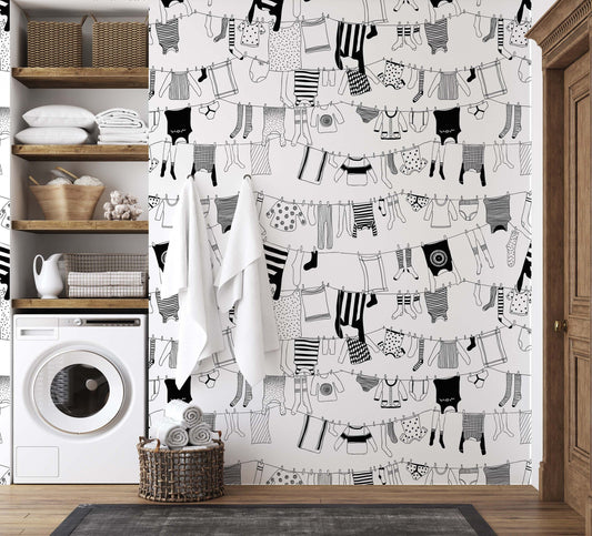 Laundry Drying Clothes Wallpaper